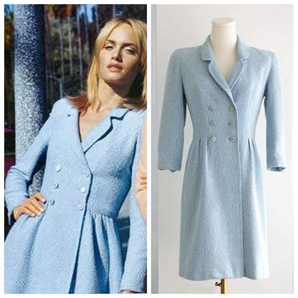 CHANEL Jackets & Blazers - Chanel Vintage Spring/Summer 1996 Light Blue CC Tweed 96P Coat Mini Dress